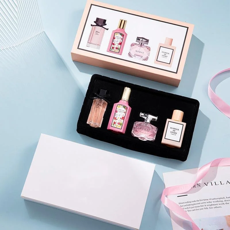 2024 New Perfume Women's Four Piece Flower Blossoming Gift Box Fragrance Fresh and Lasting Fragrance Fragrance_voghion.com