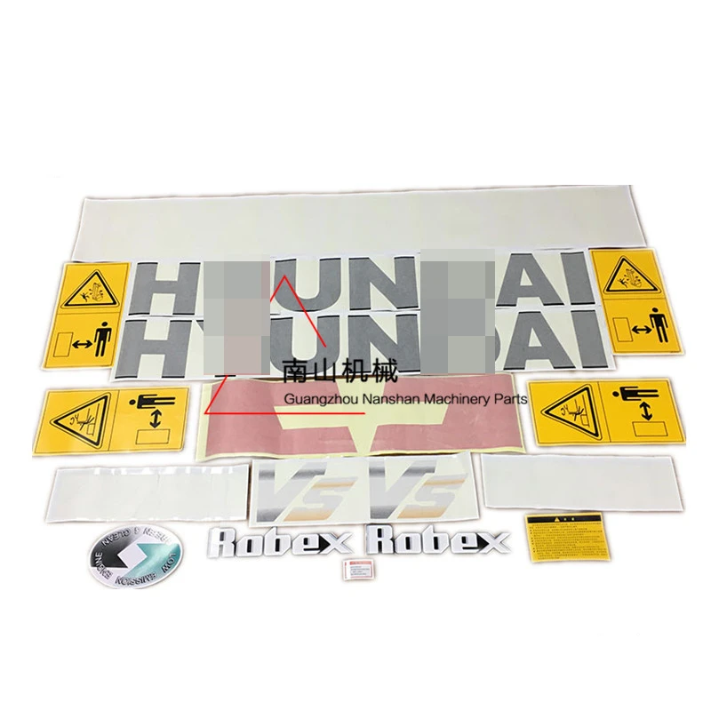 

For Hyundai R60/75/110/130/150/215/225/275/485LVS All car stickers, side door stickers, excavator accessories