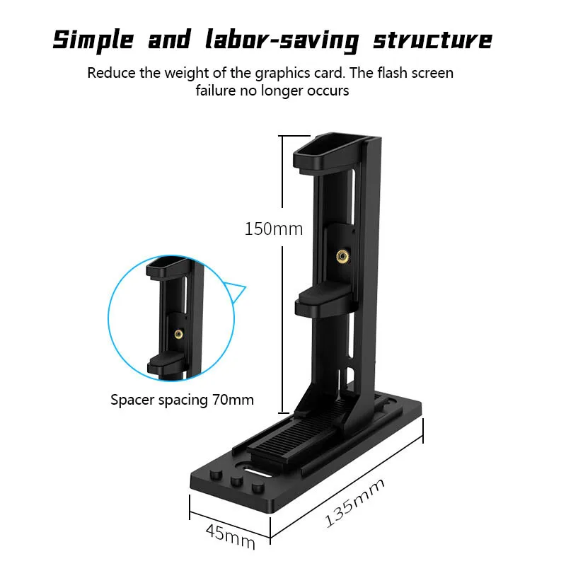 파워 트레인 컴퓨터 그래픽 카드 브래킷 확장 가능한 GPU 지원 리프팅 잭, 그래픽 카드 컴패니언 블랙 화이트