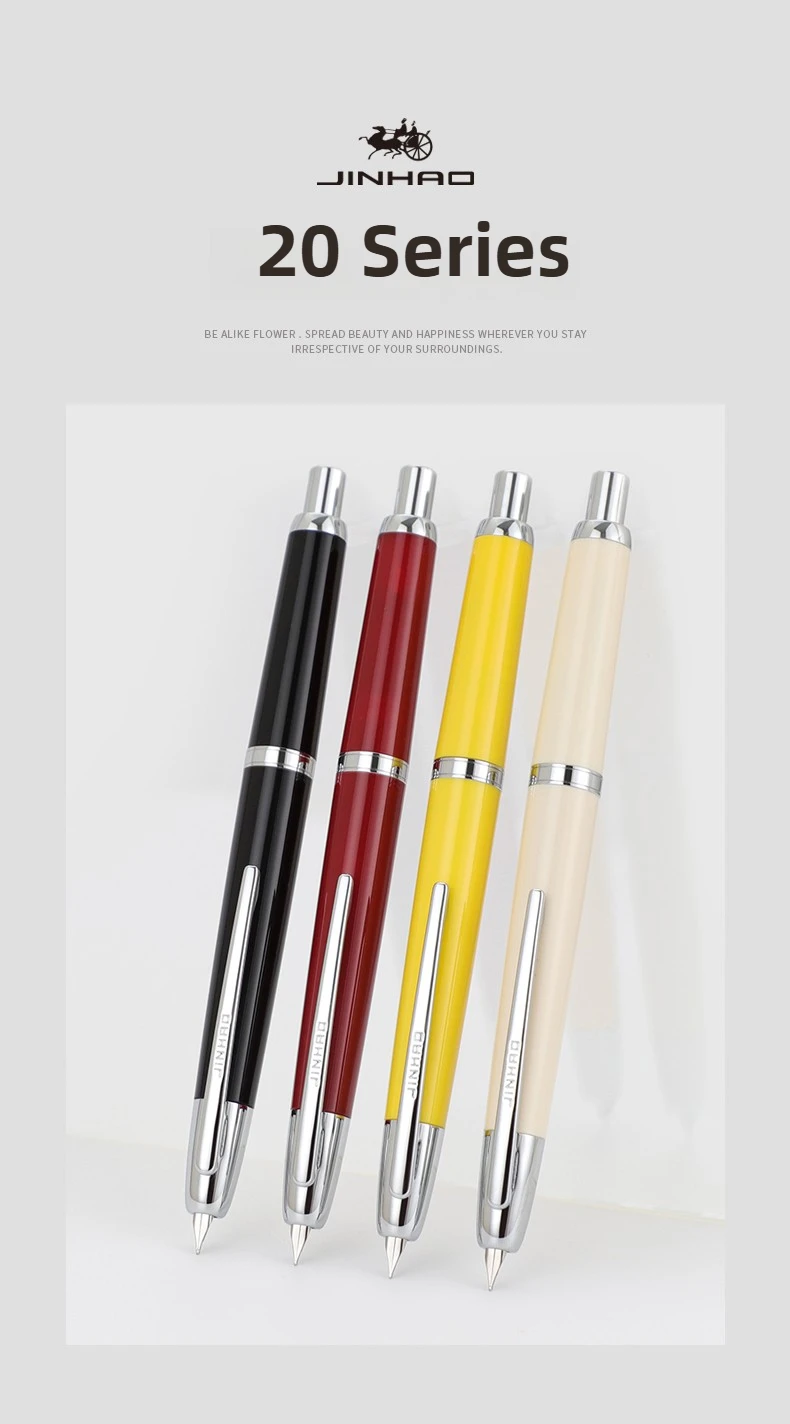 Jinhao 20 reservoarpenna med infällbar spets och bläckkonverter_voghion.com