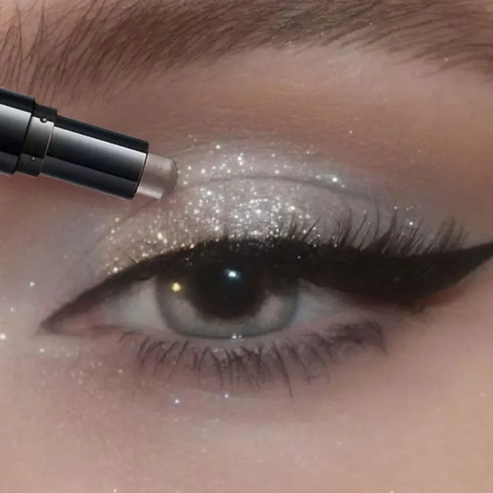 Dual-Ended Eyeshadow Stick Matte & Shimmer Waterproof Long-lasting 3-Color Creamy Pencil Smoky & Natural Xmas Winter