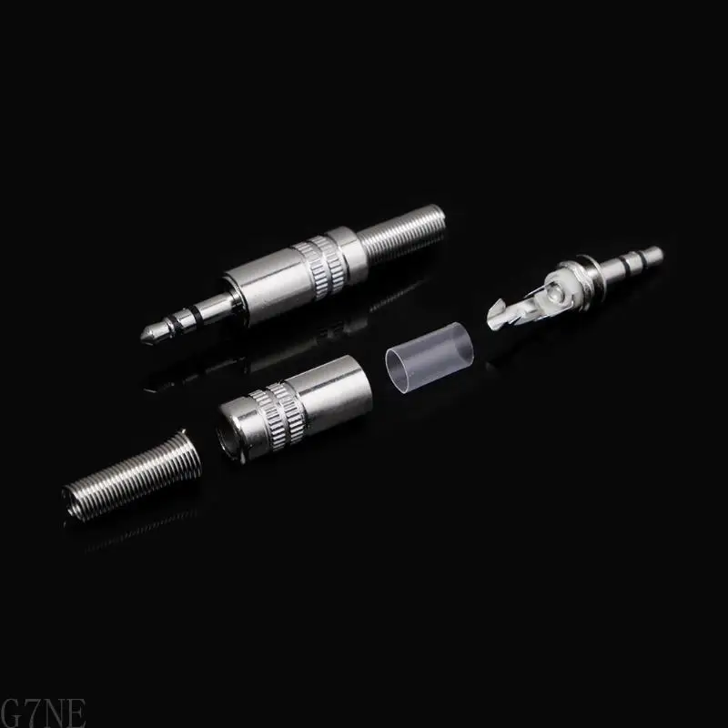G7NE 5 PCS 금속 3.5mm 2 링 3P 스테레오 잭 플러그 케이블 솔더 어댑터 어댑터 터미널