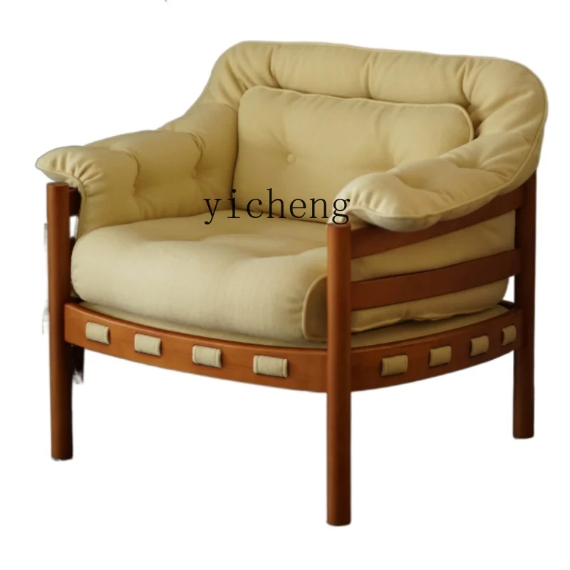 

XL Hunter Sofa Lazy Sofa Single-Seat Sofa Chair Fabric Craft Pillow Solid Wood