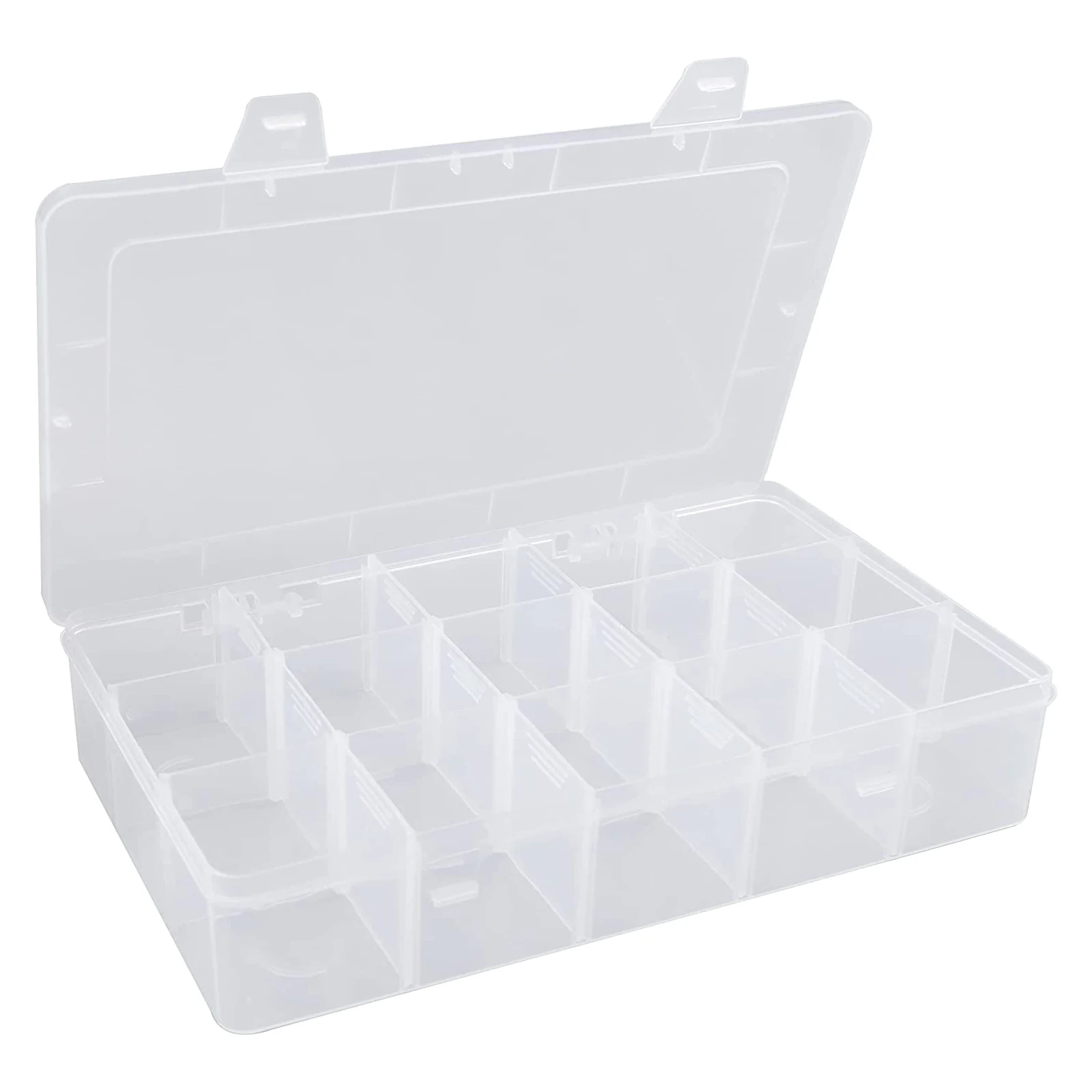1pc 15 Girds Clear Large Plastic Organizer Box with Dividers Bead for Jewelry Box Craft Storage stationery organizer stationery storage box