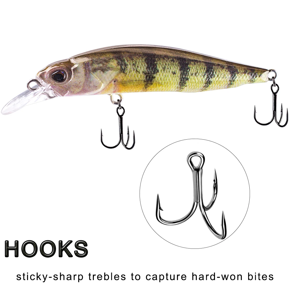 Magnisher 2 Größen Sinking Minnow Hard Baits 7,5 cm/9,0 cm Künstliche Angelköder Wobble Silent Jerkbait Long Cast Bass Barsch – Detail 4
