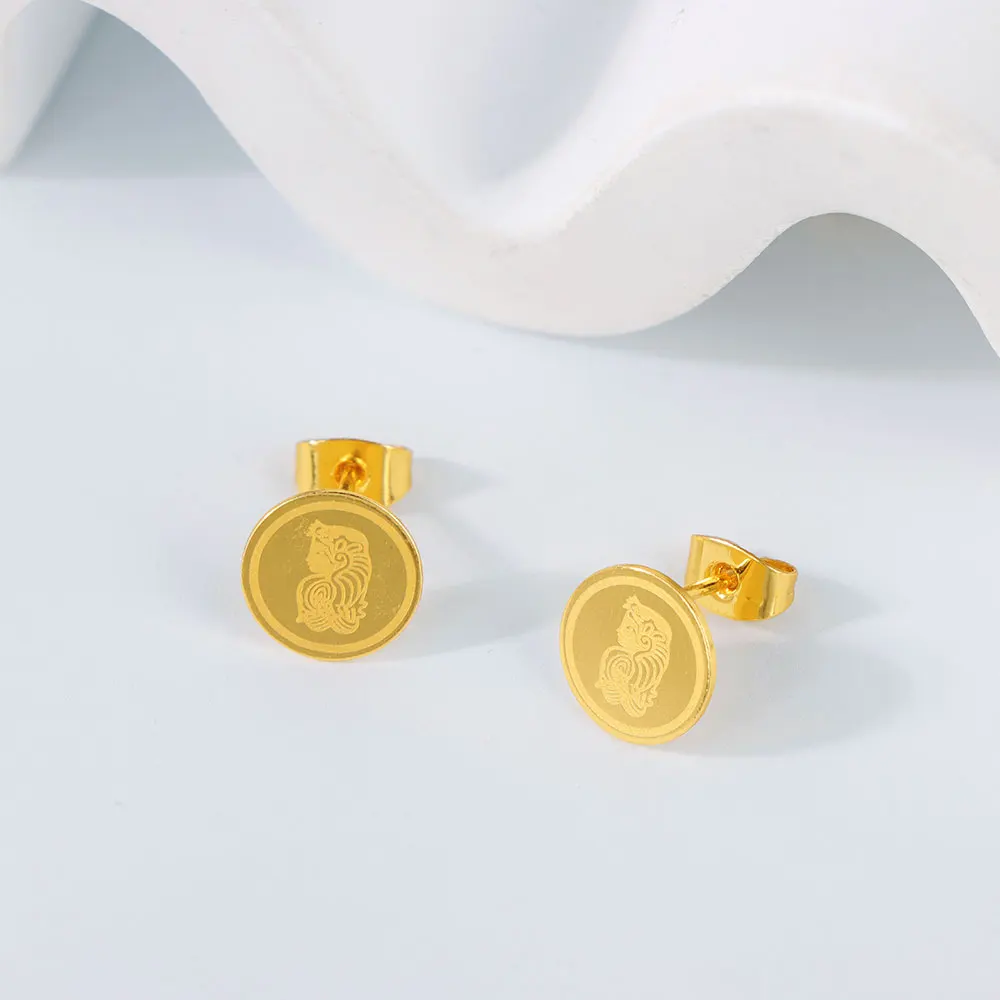 Türkische einfache Münzen Ohrstecker 21 Karat vergoldet Dubai Arabisch Trendy Täglich Ohr Nagel Nigeria Frauen Braut Hochzeit Party Schmuck – Detail 12