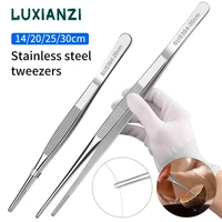 LUXIANZI Stainless Steel Tweezers High Quality 304 Long Tongs Straight Tweezer For Home Electronic Component Repair Hand Tools 1