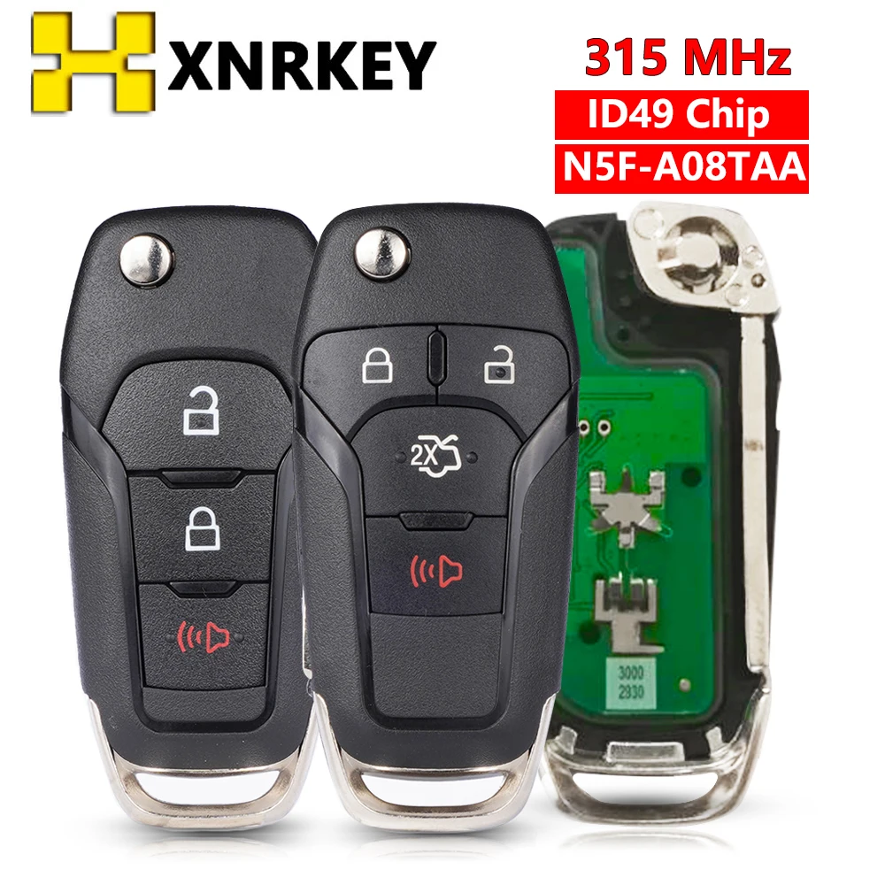 XNRKEY Replace Remote Control Key FCCID N5F-A08TAA Fob for Ford Escort Fusion 2013-2016 ID49 Chip 315 Mhz