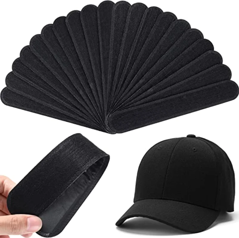 Hat Sweat Absorber Stickers Summer Cap Liner Bands Sweatband Visor Hat Size Reducer Adhesive Sweat Absorbing Strips Pads