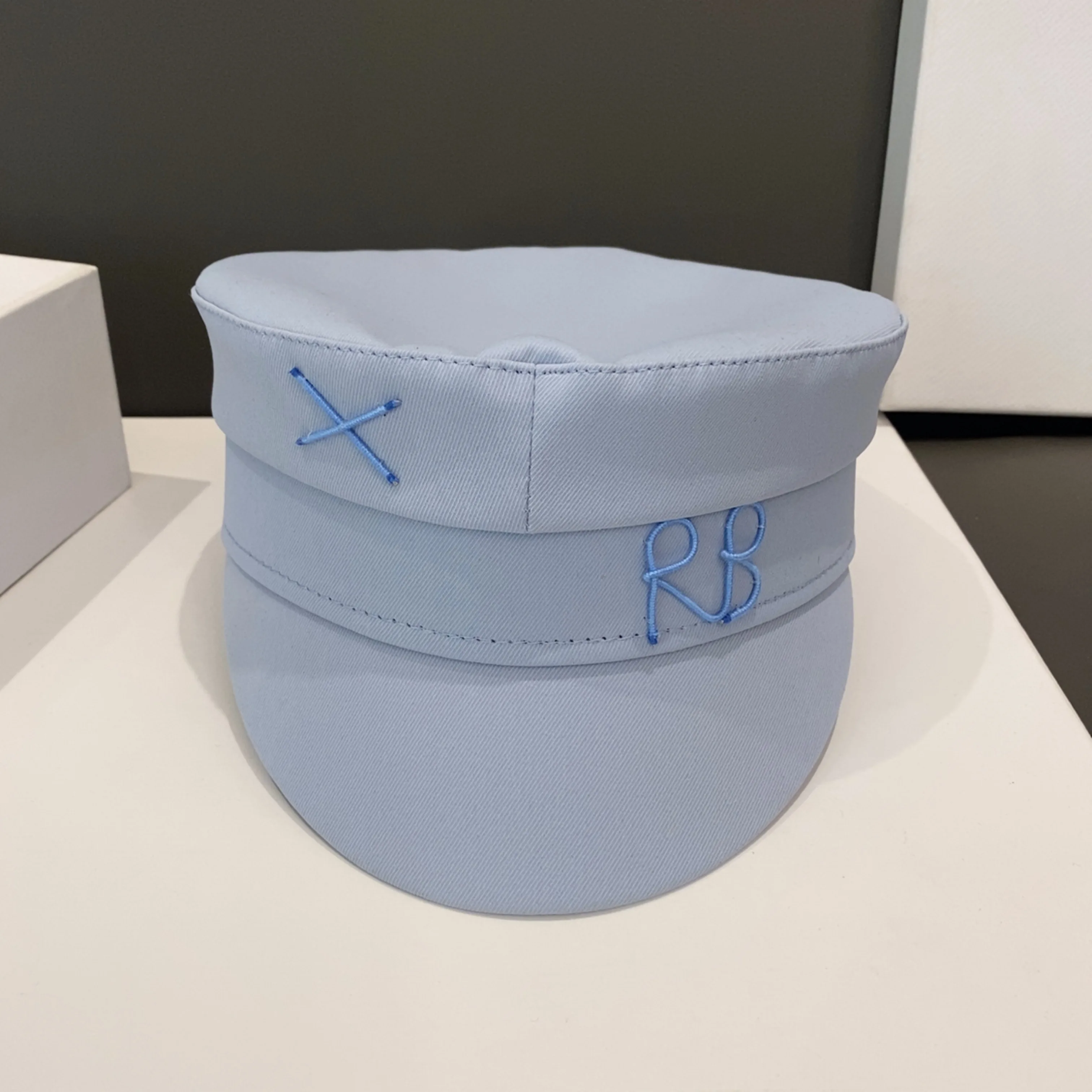 Newsboy Caps with Letter Decoration for Women Stylish Blue Fat Caps