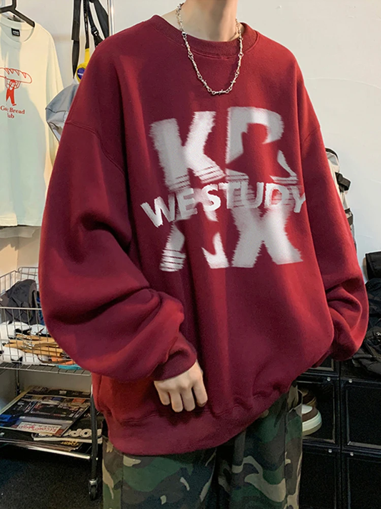 thumbnail image 1 of Sudadera con cuello redondo y letras góticas para hombre, ropa de moda de hip hop, ropa de calle de otoño Y2K, sudaderas con capucha de gran tamaño para hombre, 1 of 5
