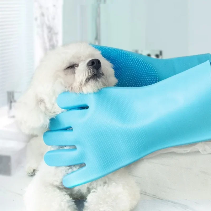 Pet Grooming Cleaning Gloves Dog Bathing Shampoo Glove Multifunctional Magic Scrubber Dishwashing Cleanner Silicon Hair Removal