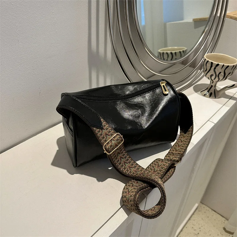 ヴィンテージ Pu レザーボストンクロスボディバッグ女性の小さな