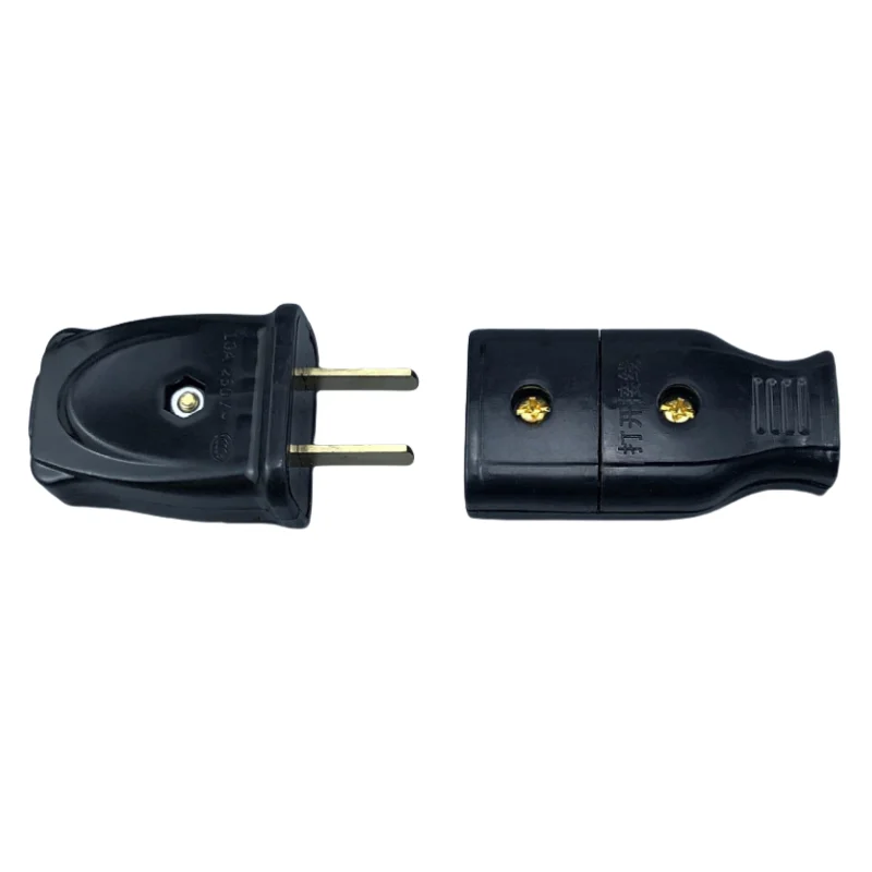 US 2 Pin AC Power Plug Adapter with Rewireable Extension Cord, plug adapter, plug outlet extender, ac adapter, power extension plug, power plug connector, extension sockets