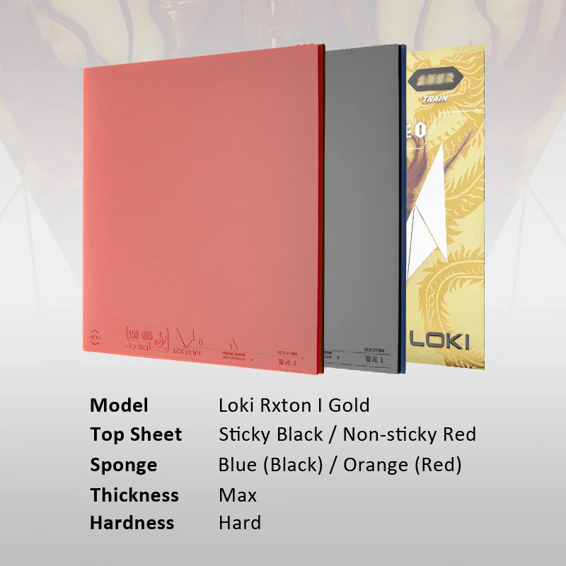 LOKI RXTON 1 골드 버전 탁구 고무 Golden RXTON-1 올라운드 스핀 컨트롤 탁구 스폰지