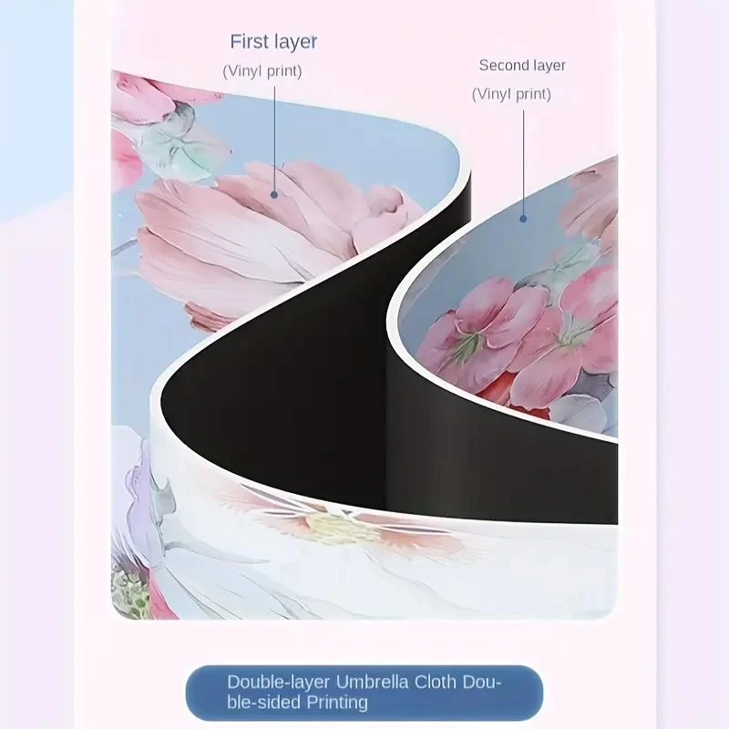 Double Layer Folding Umbrella Flower Printed UPF50+ Sun Rain Umbrella UV Protection Vinyl coating Parasol Sun Shade folding umbrella mini sun umbrella sun umbrella