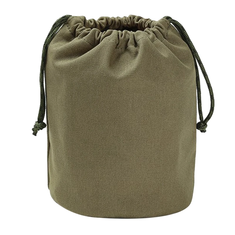 

Drawstring Storage Bags Canvas Travel Outdoor Camping Sundry Makeup Pouch Outdoor Tableware Storage Backpack