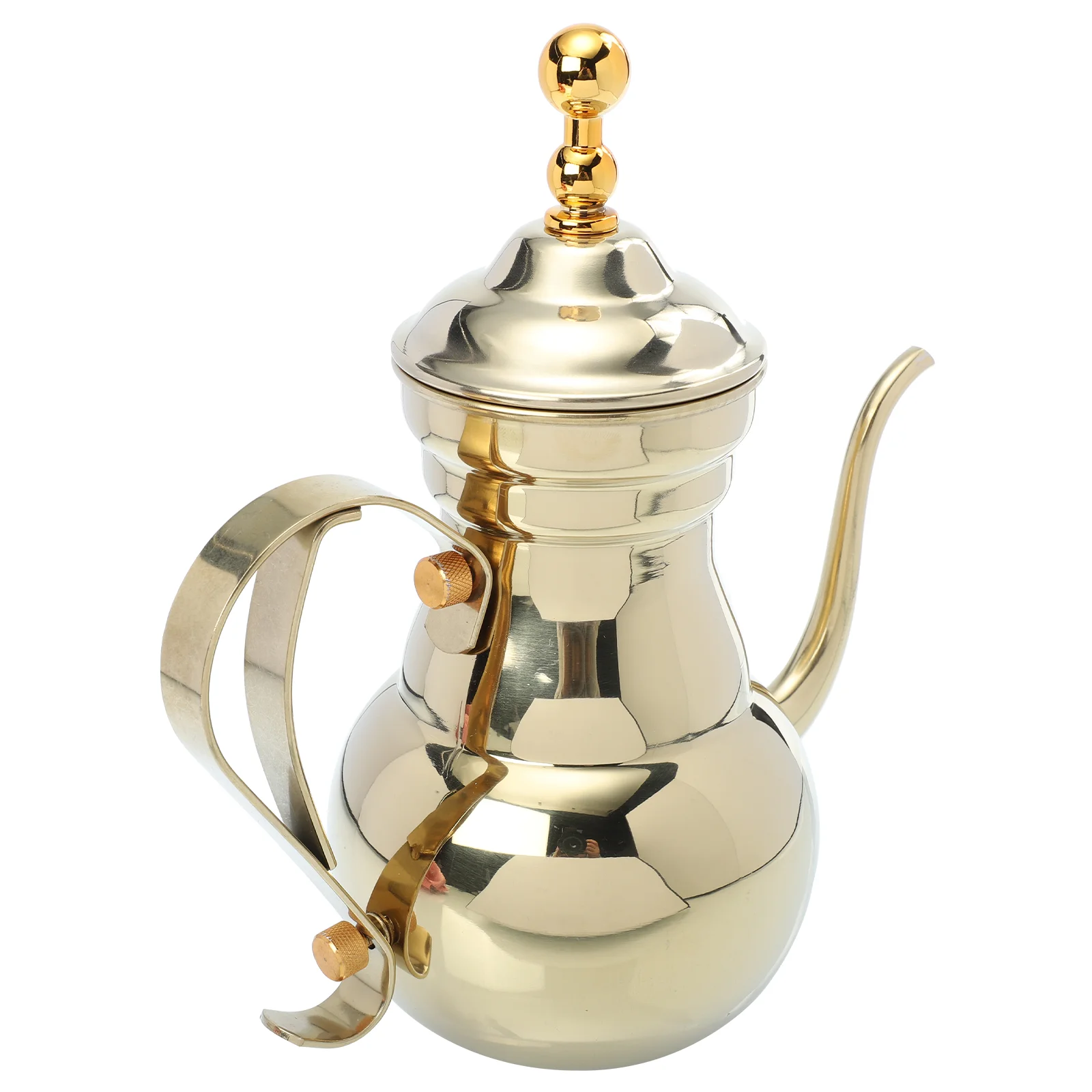 

Middle East Arabic Teapot Sliver Gold Stainless Steel Gooseneck Pour Coffee Tea Kettle Filter Strainer Pot Environmental