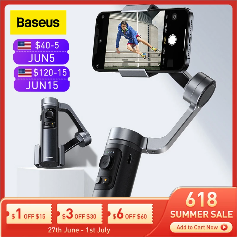 Baseus Bluetooth Selfie Stick 3axis Handheld Gimbal Camera Stabilizer