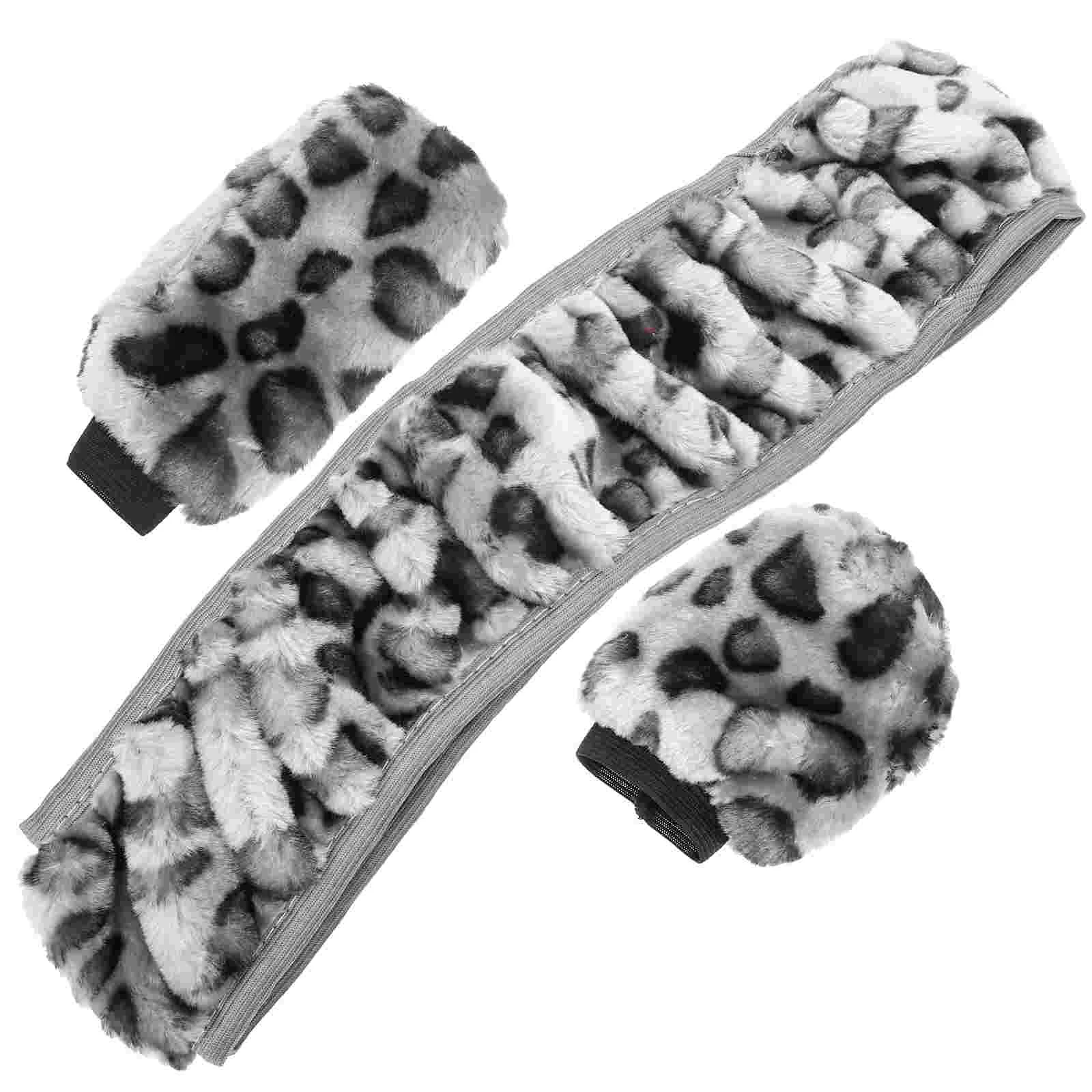 

Car Steering Wheel Cover Accessories Vehicle for Plush Replacement Covers Handbrake Protector Shifts Knob Auto