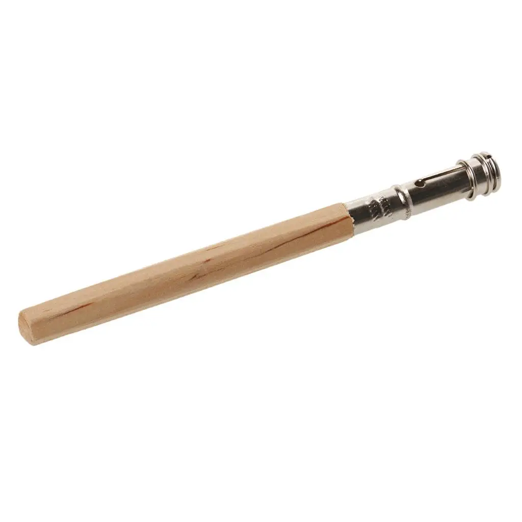 Removable Head Wooden+Stainless Holder Arts Pen Pencil Extender