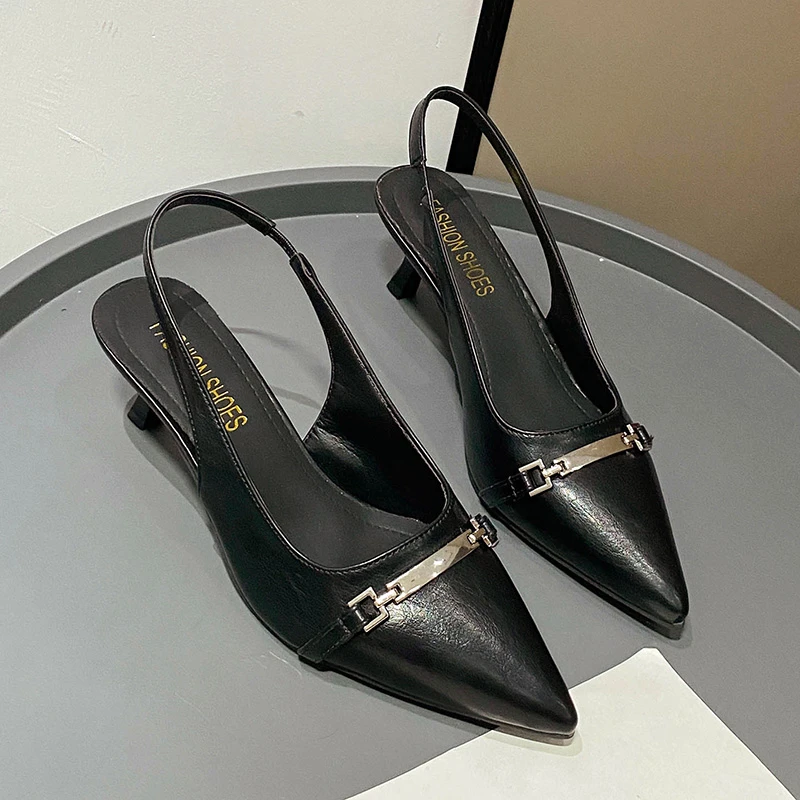 New Luxury Sandals Women Designers Summer High Heel Sandals Buckle Punk Style Stiletto Pointed Toe Sexy Fashion Women's Shoes