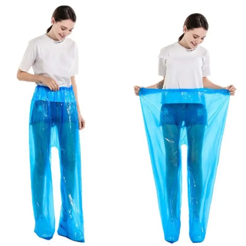 Disposable Raincoat Pants 5/10 Pcs Portable Splash Proof Split Raincoat Outdoor Travel Drifting Cycling Feet-wrapped Rain Pants