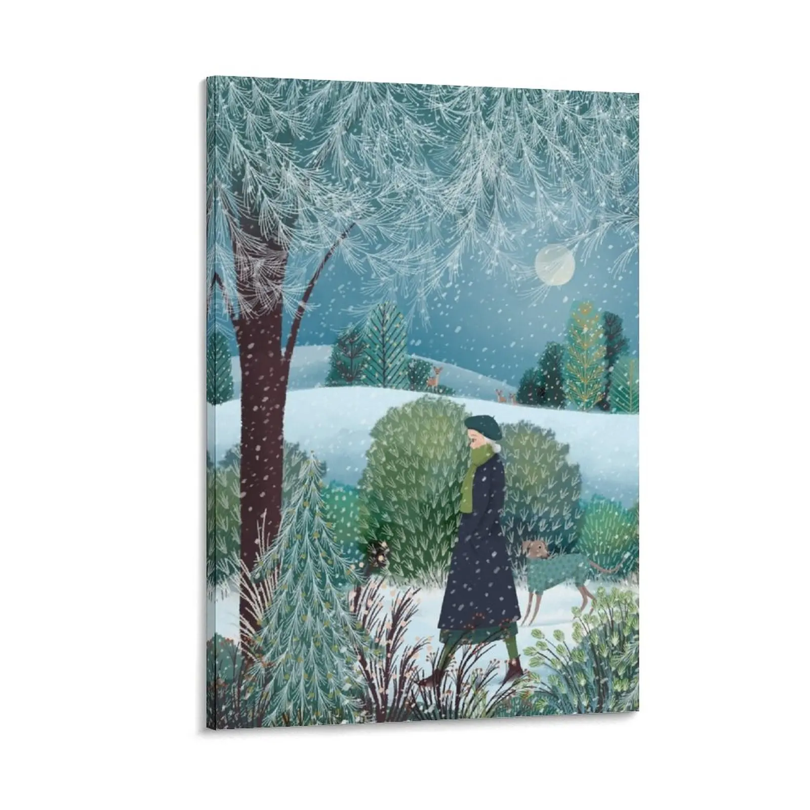 

Dog Walk in the Snow Canvas Painting canvas wall decoration interior paintings