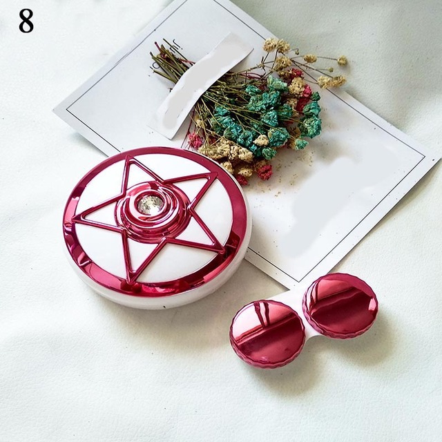 Mini Contact Lens Case Eyes Care Kit Holder Lens Case Travel Glasses Container Lenses Box Cute Marble Round Mirror Contact