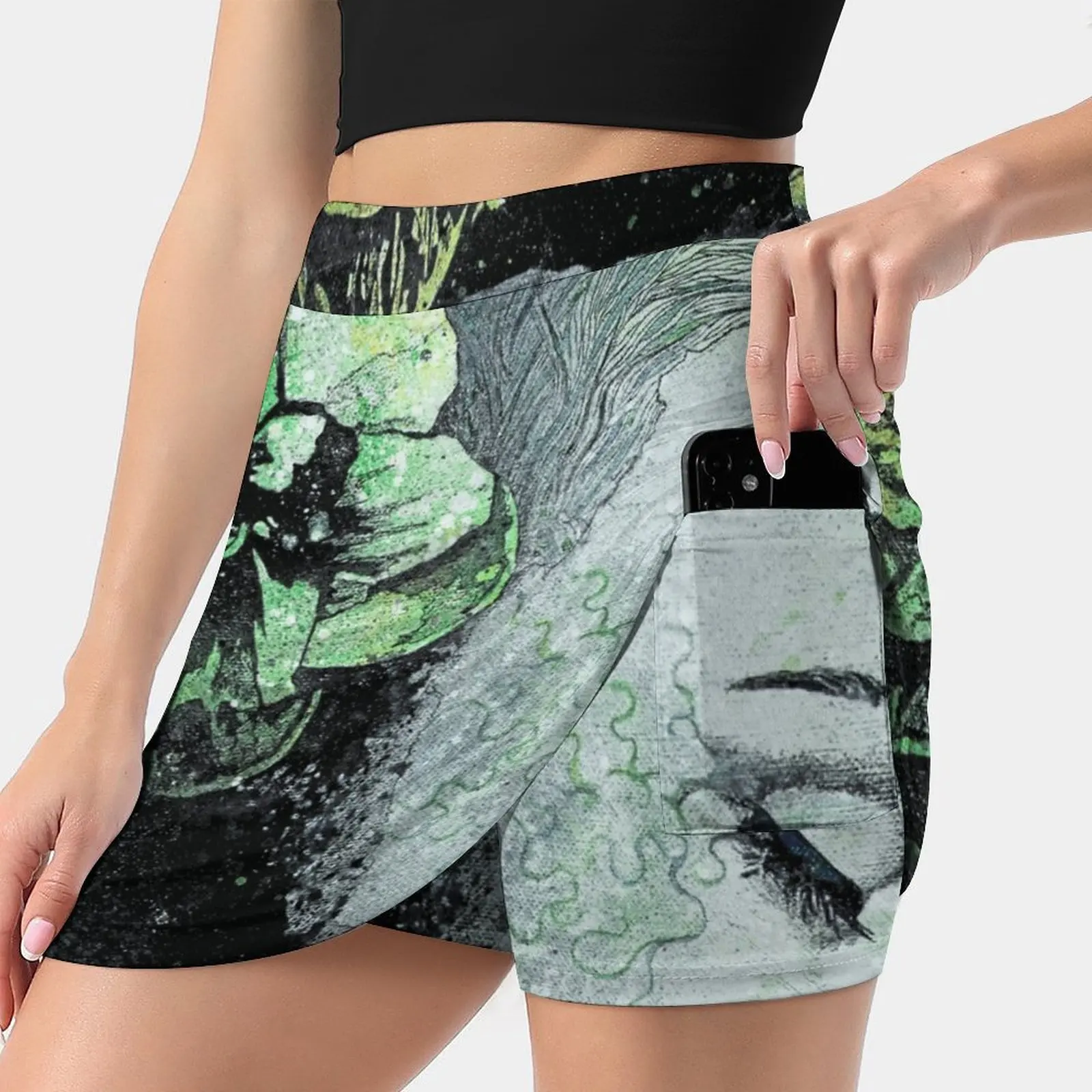 

Me ( Flower Girl Portrait , Spray Paint Graffiti Painting ) Women's skirt Y2K Summer Clothes 2022 Kpop Style Trouser Skirt With