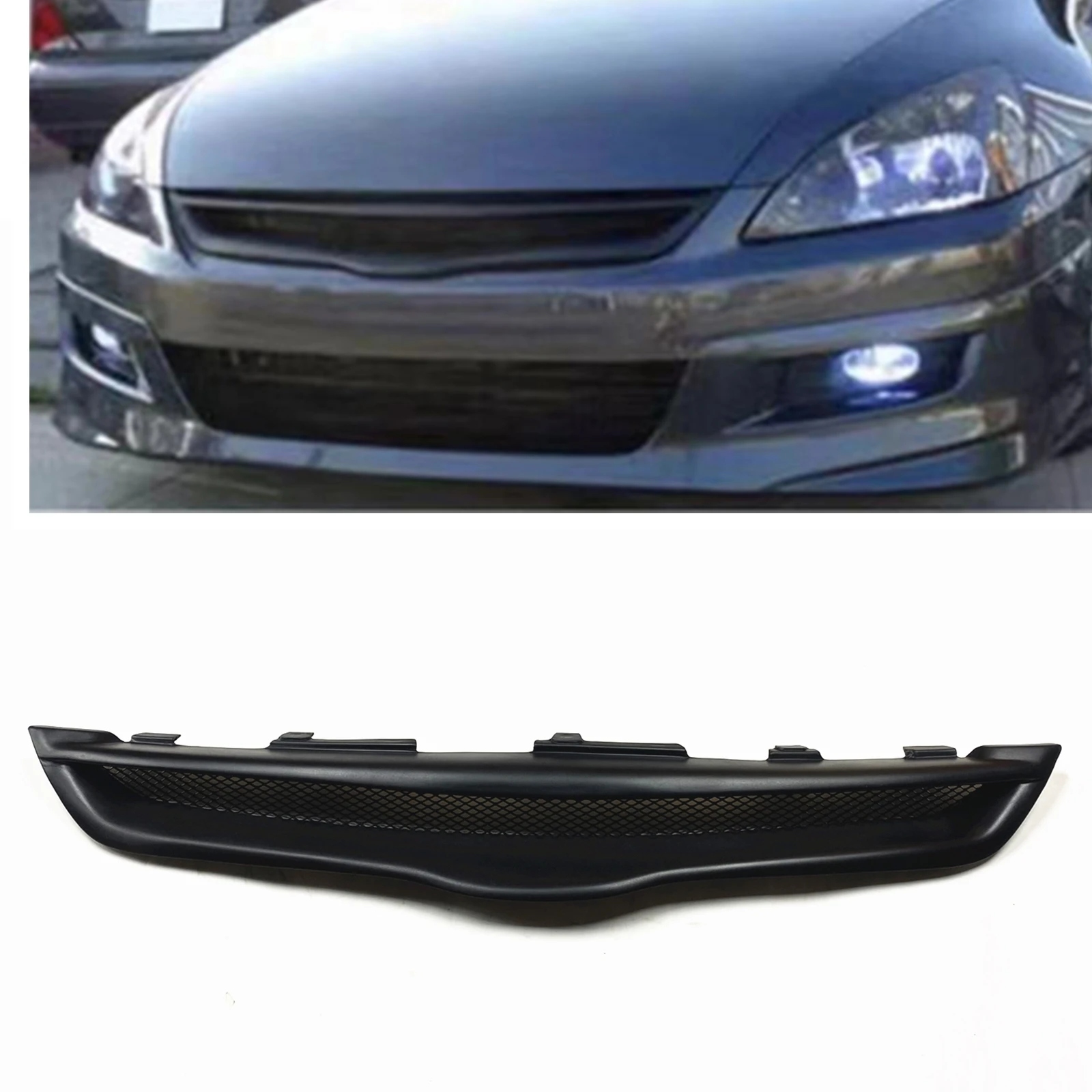 

Matte Black Car Upper Bumper Grill Hood Mesh Grid For Honda Accord 7 Gen 2 Door Coupe 2006-2007