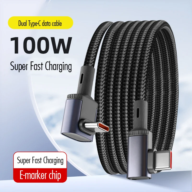 Type C cable, 90-degree angle