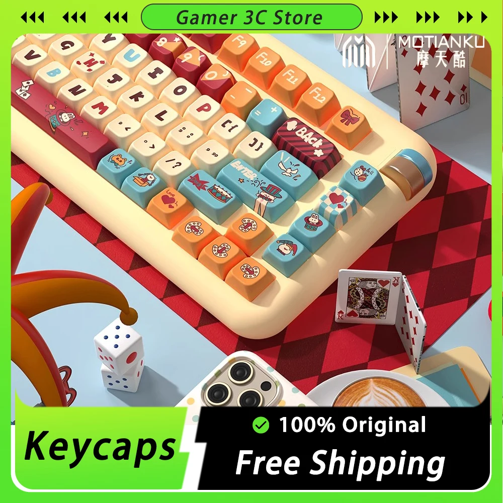 

MoTianKu Keycaps PBT Mechanical Keyboard Keycap Set Sublimation 138/158 Keys MDA Height Keycaps for Gaming Mechanical Keyboard