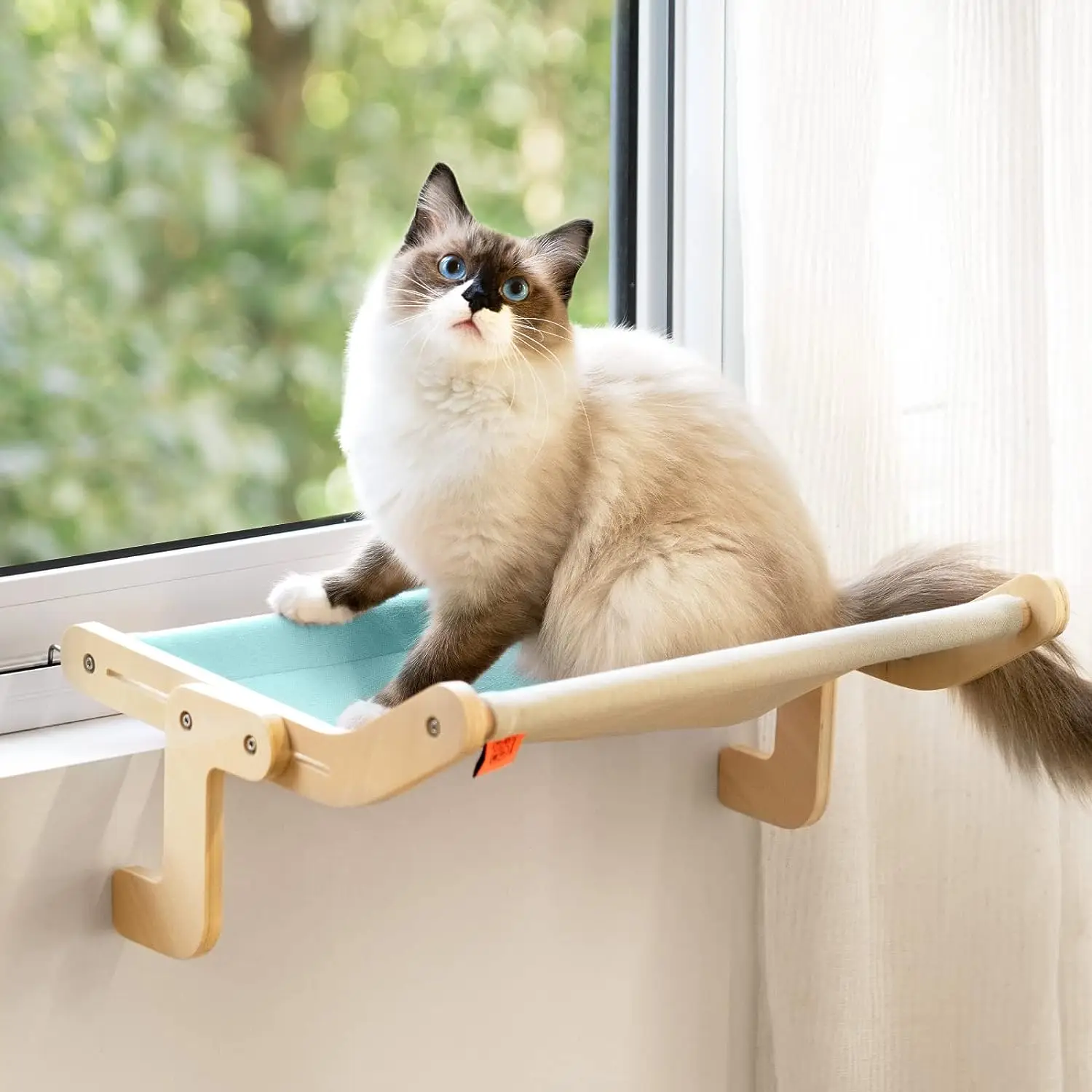 MEWOOFUN-Perchoir de fenêtre pour chat, siège hamac pour chat d'intérieur, lit robuste, réglable, durable, stable, tout autour