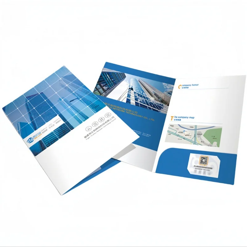 

custom Customize Size Business Card Slot Paper File Document Presentation Folder with Logo