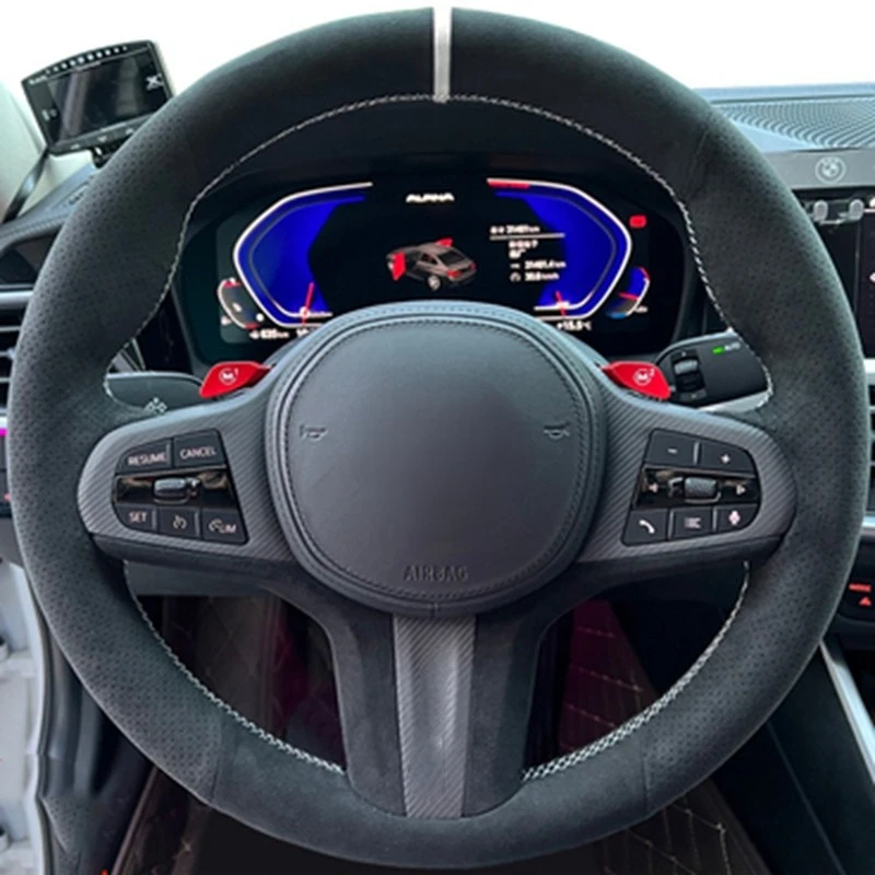 Premium Anti-Slip Suede Car Steering Wheel Cover