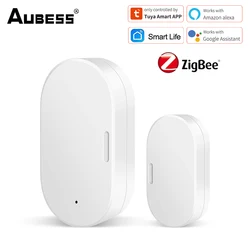 Tuya Zigbee Door Sensor Smart Home Door Open Closed Detectors Security Alarm Compatible With Alexa Google Home,Hub Required