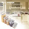 Sealed Plastic Food Storage Box Cereal Candy Dried Jars With Lid Fridge StorageTank Containers Household Items Kitchen Organizer 3