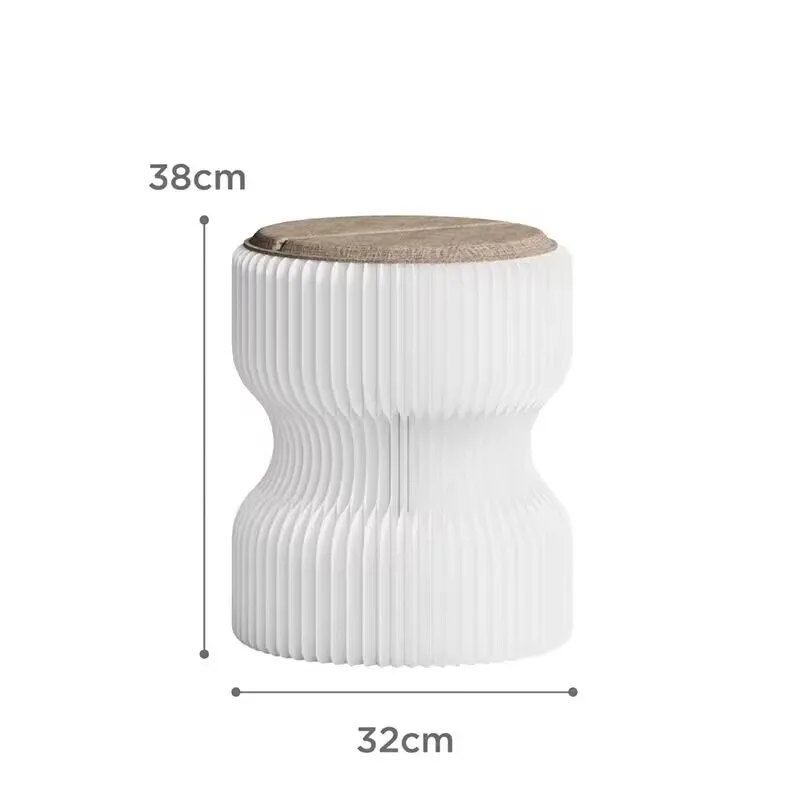 Portable Paper Folding Stool Shoe Changing Round Sitting Stool Living Room Small Bench Stacked Celebrity Short Stools