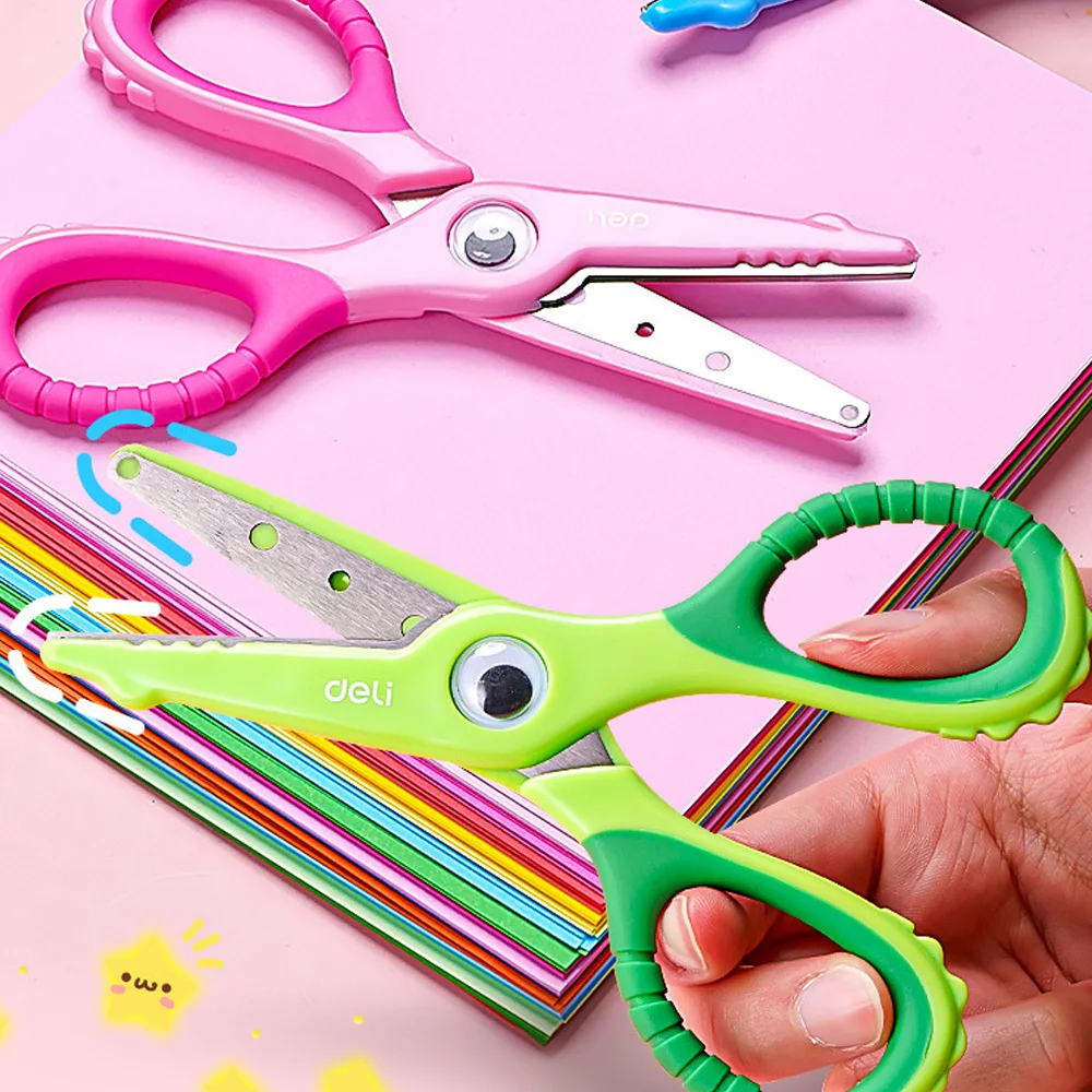 Stationery Scissors DELI Cartoon Safety Scissors for Kids DIY Craft Paper Scissors School Stationery