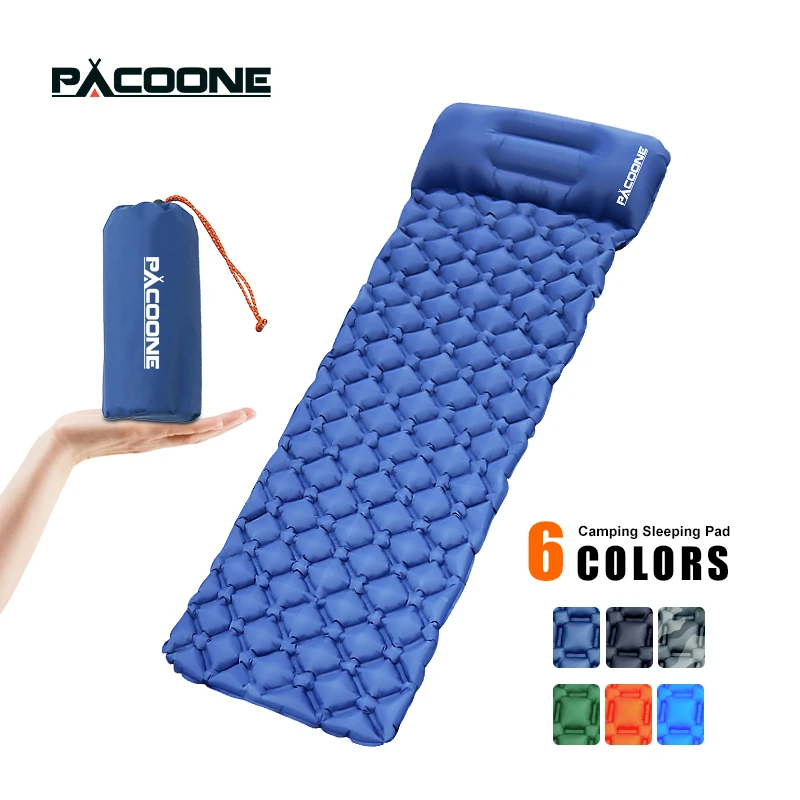PACOONE Outdoor Camping Sleeping Pad Folding Sleep Mat Beach Inflat