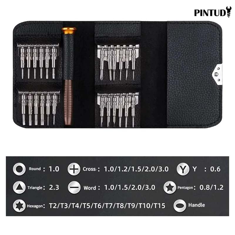 Mini-Präzisions-Schraubendreher-Set, 25-in-1, elektronischer Torx-Schraubendreher, Öffnungs-Reparatur-Werkzeug-Set für iPhone, Kamera, Uhr, Tablet, PC – Detail 9