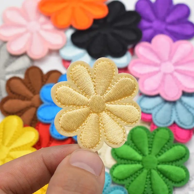 Small Sun Flower Embroidery Patches for Clothing Iron on Kids Clothes  Decoration Appliques Stripes Badge Cloth