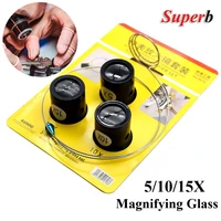 4Pcs Watch Magnifier Tool Eye Loupe Loop Magnifier Magnifying Glass Jewelry Magnifying Tools Watchmaker Tools 5X 10X 15X