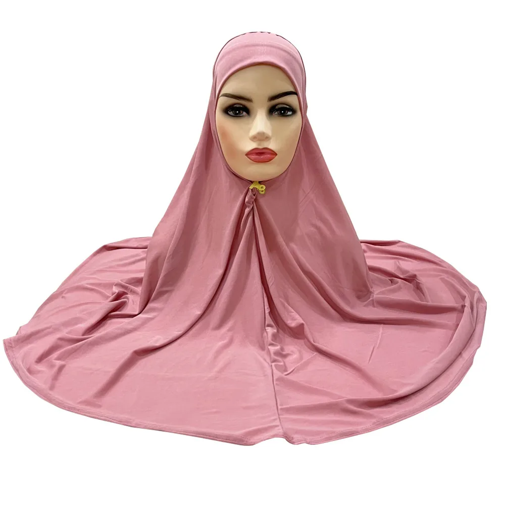 One Piece Amira Large Overheand Hijab Khimar Pull On Ready Made Sciarpa Istantanea Donna Musulmana Niqab Preghiera Burqa Ramadan Copertura Completa
