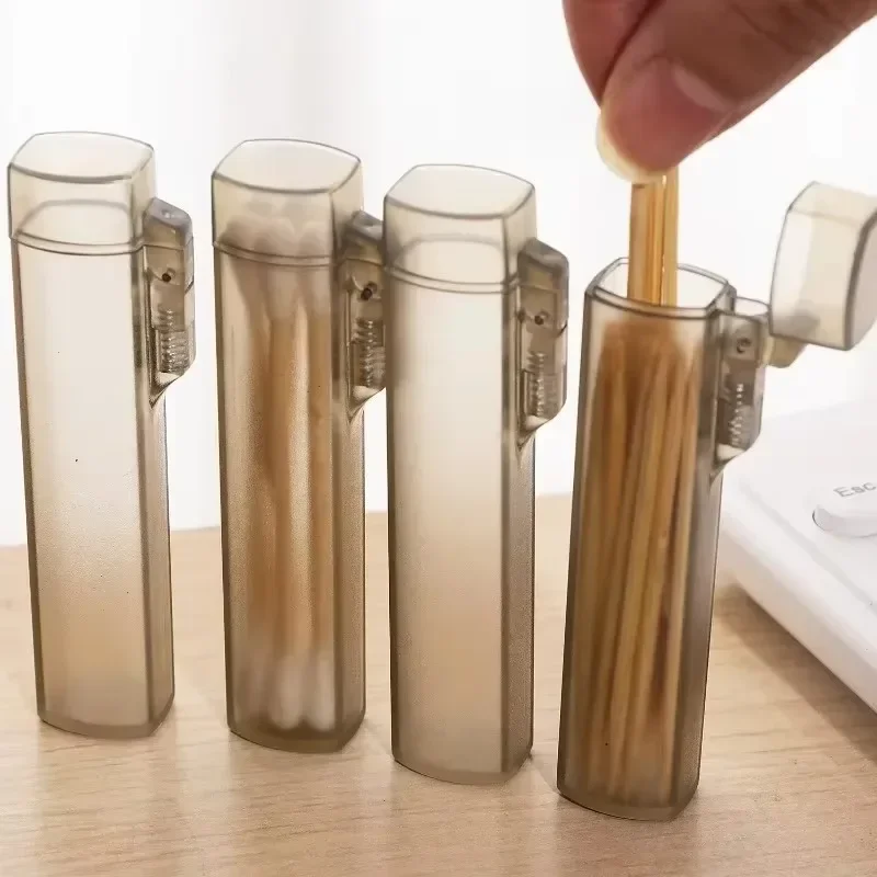 Toothpick Storage Box 10/1PCS Portable Transparent Reusable Cotton Swab Case Needle Cases Restaurant Supplies