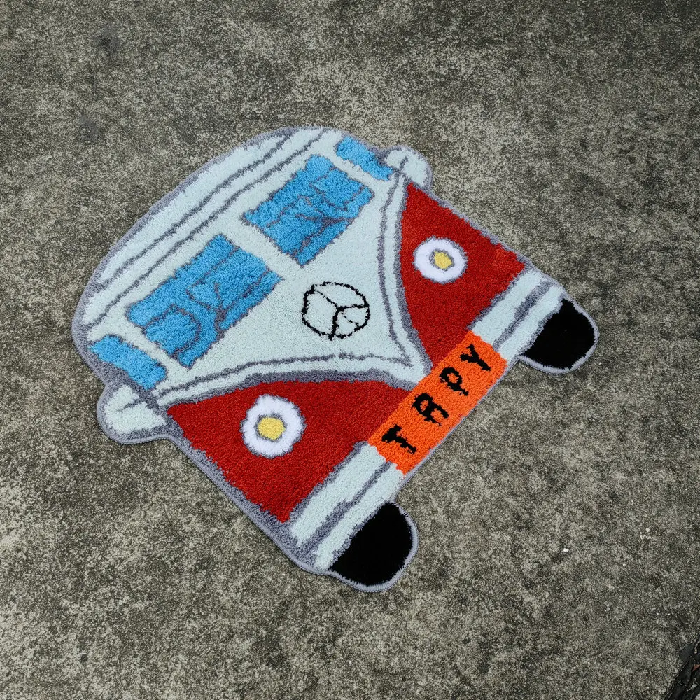 

Cartoon Bus Tufted Rugs Soft Plush Carpet for Kids Room Decor Non-slip Bedroom Area Rug Bath Floor Mat Children Birthday Gifts