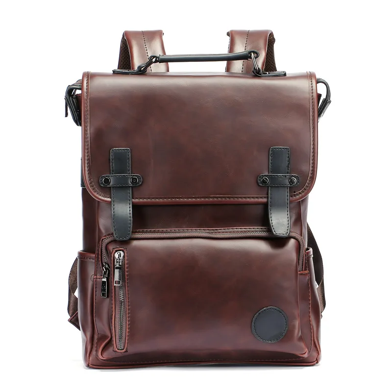 

Retro Crazy Horse PU Leather Fashion Backpack for Men
