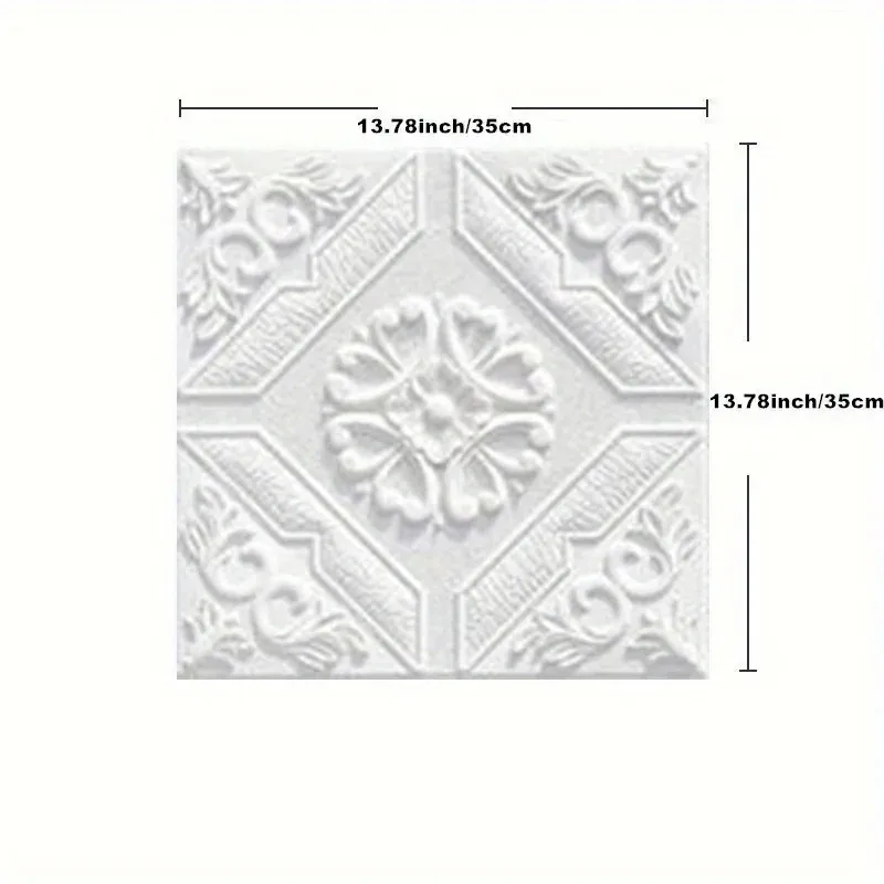 5-10pcs 35x35cm Ceiling Roof Wallpaper Self Adhesive 3D Waterproof