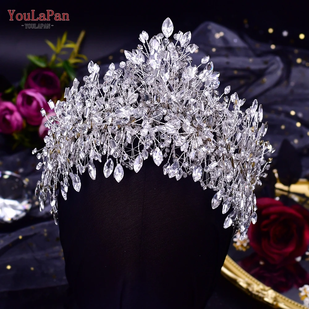 YouLaPan HP372 Indian Bridal Crown Rhinestone Headband Luxury